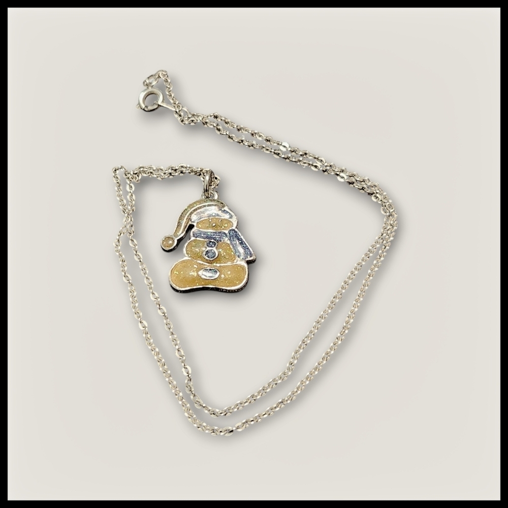 Cute Snowman Necklace - Picture 3 of 5